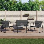 VIDAXL Salon de jardin avec coussins 4 pcs anthracite acier