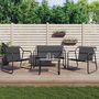 Voir la diapositive 1 : VIDAXL Salon de jardin avec coussins 4 pcs anthracite acier