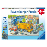 RAVENSBURGER Ravensburger - Jigsaw puzzle Garbage truck and Tow truck, 2x24 pcs. 050963