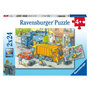 Voir la diapositive 1 : RAVENSBURGER Ravensburger - Jigsaw puzzle Garbage truck and Tow truck, 2x24 pcs. 050963
