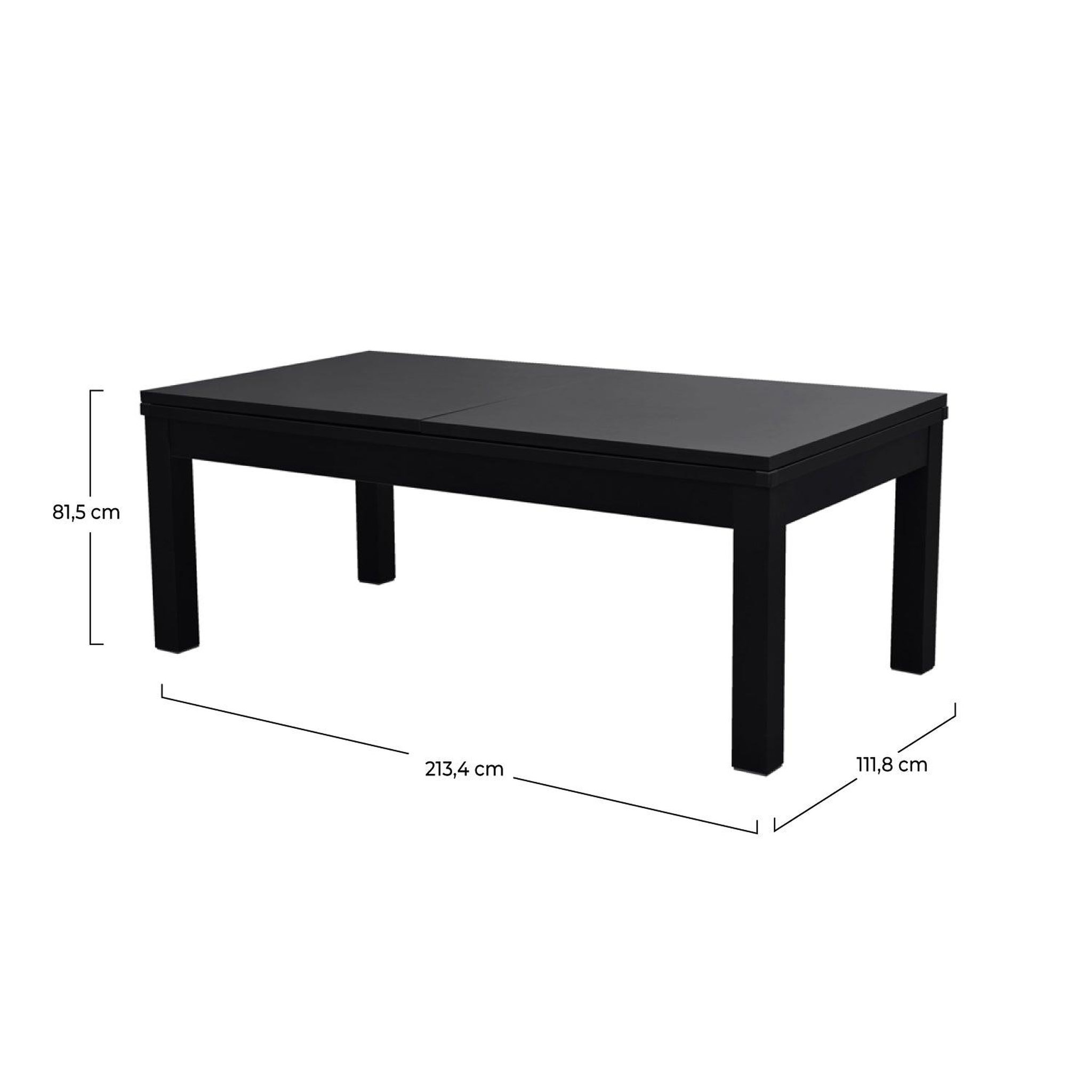 Voir la diapositive 4 : MAISON PAVANE Table de billard convertible noire tapis gris-eddie