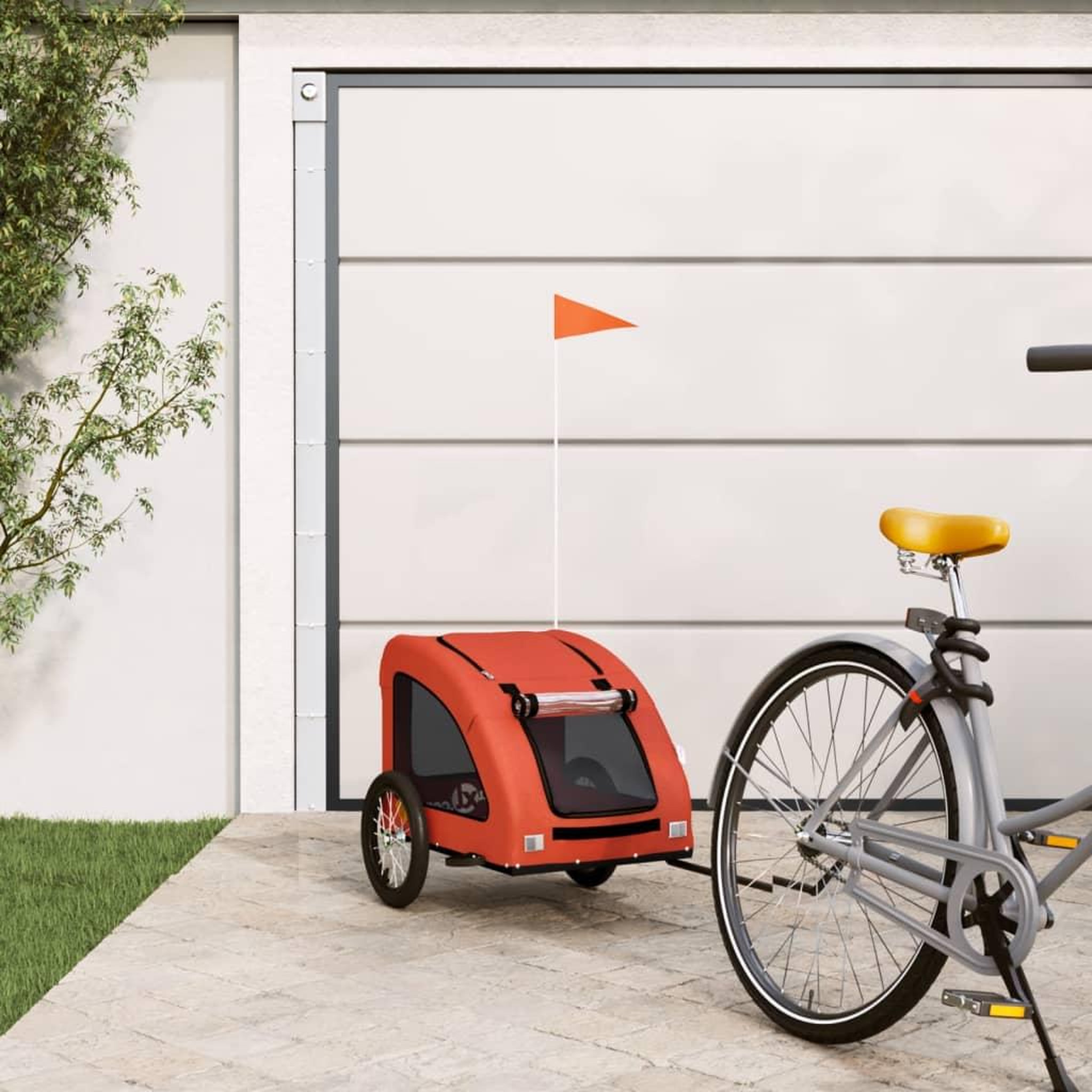 VIDAXL Remorque de velo pour animaux de compagnie orange