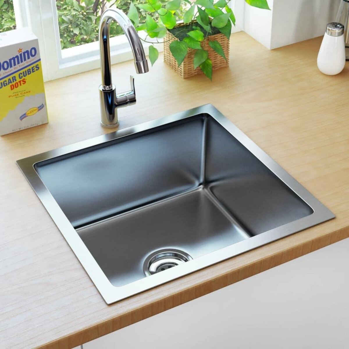 VIDAXL Evier de cuisine fait a la main Acier inoxydable