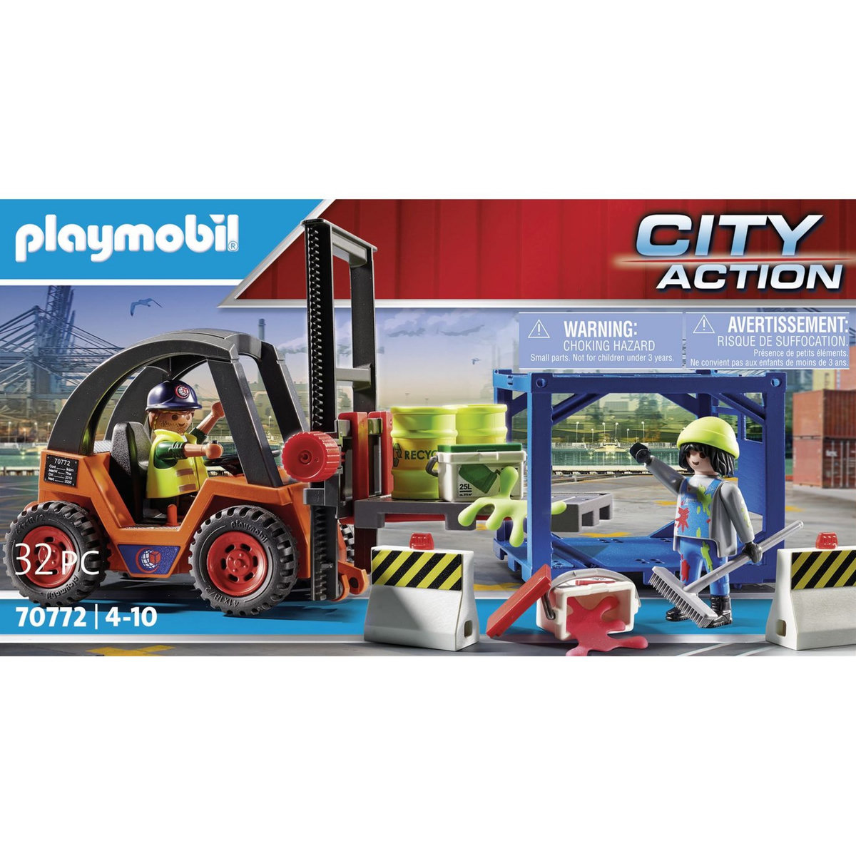 PLAYMOBIL 70772 City Action - Chariot élévateur avec charge