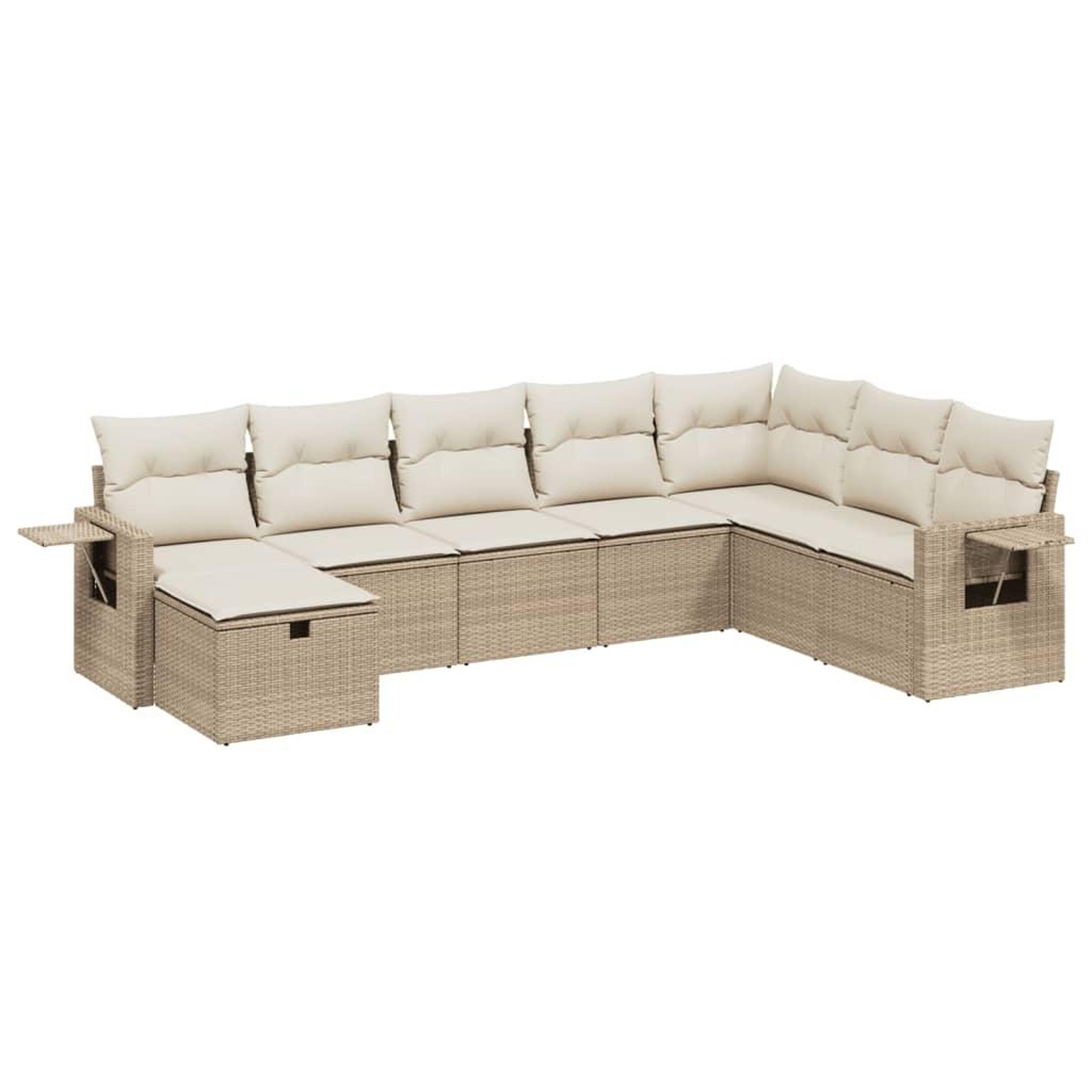 Voir la diapositive 2 : VIDAXL Salon de jardin avec coussins 8 pcs beige resine tressee