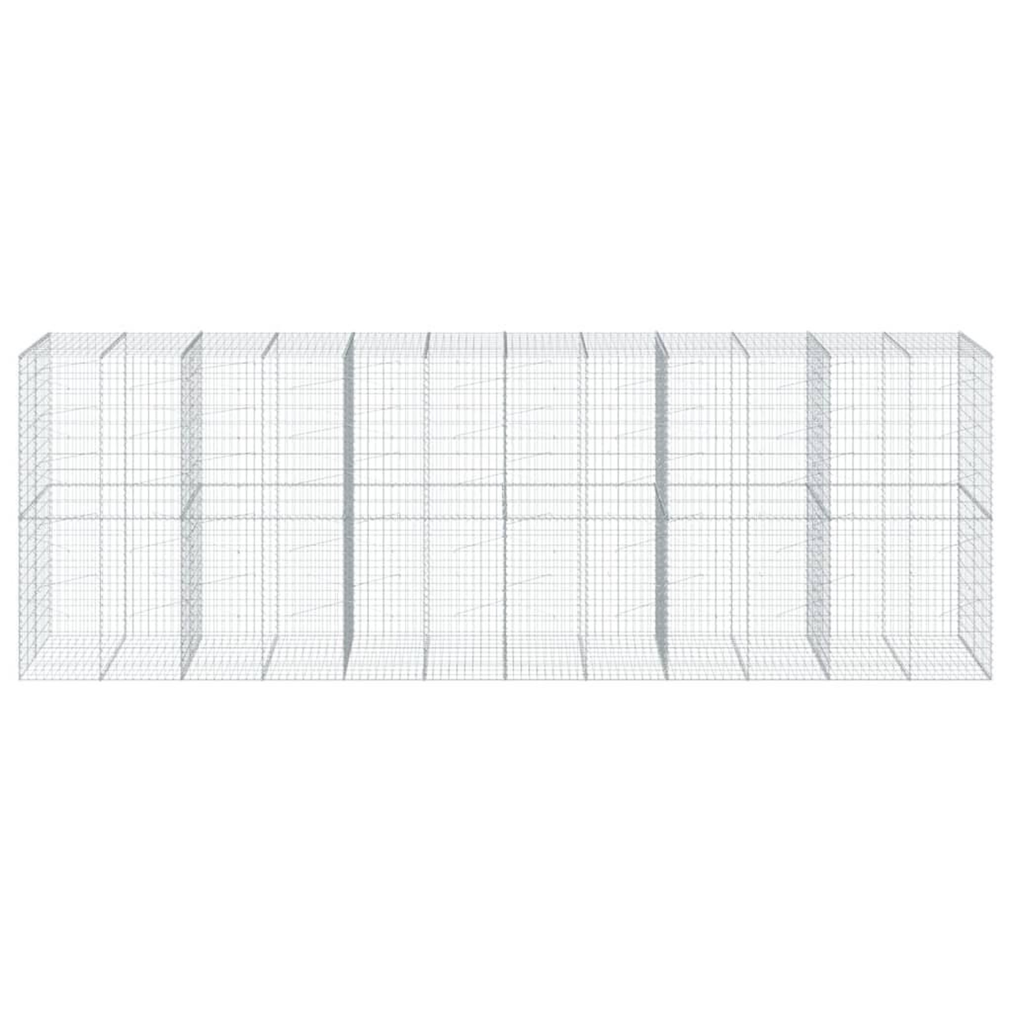 Voir la diapositive 3 : VIDAXL Panier gabion avec couvercle 600x100x200 cm fer galvanise