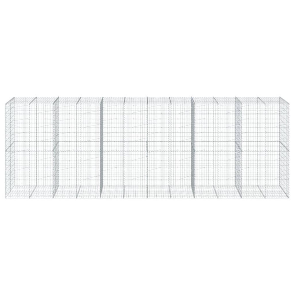 VIDAXL Panier gabion avec couvercle 600x100x200 cm fer galvanise