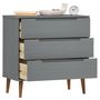 Voir la diapositive 3 : VIDAXL Commode MOLDE Gris 80x40x80 cm Bois de pin massif