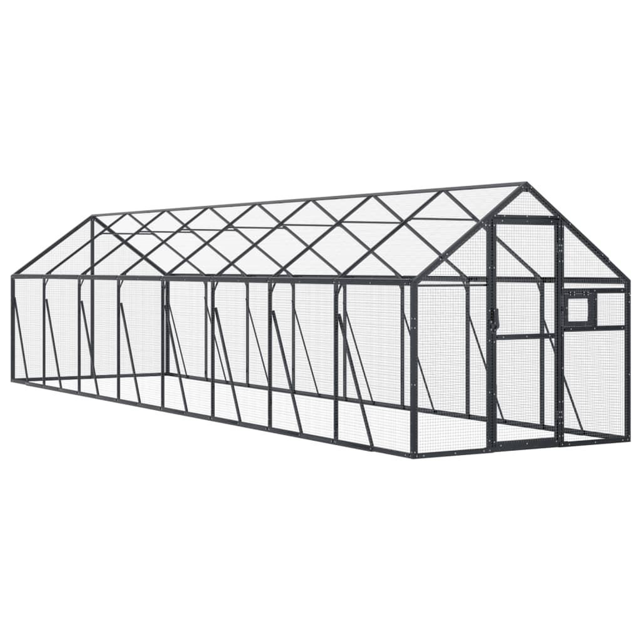 Voir la diapositive 2 : VIDAXL Voliere anthracite 1,79x8x1,85 m aluminium