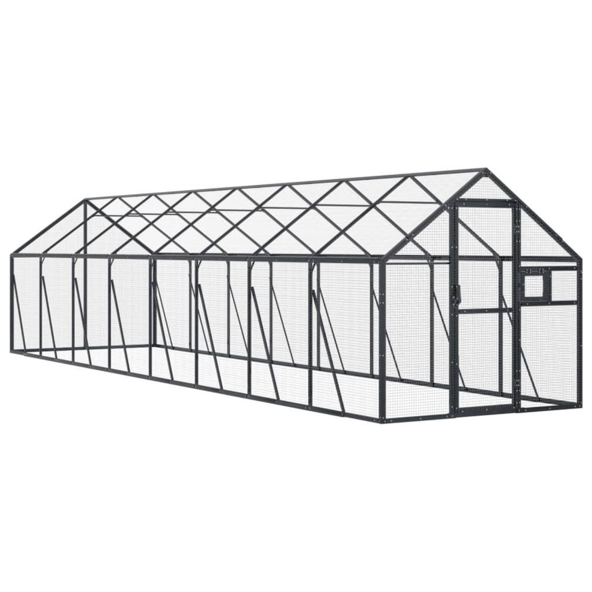 VIDAXL Voliere anthracite 1,79x8x1,85 m aluminium