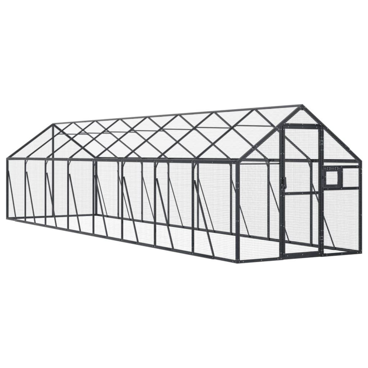 VIDAXL Voliere anthracite 1,79x8x1,85 m aluminium