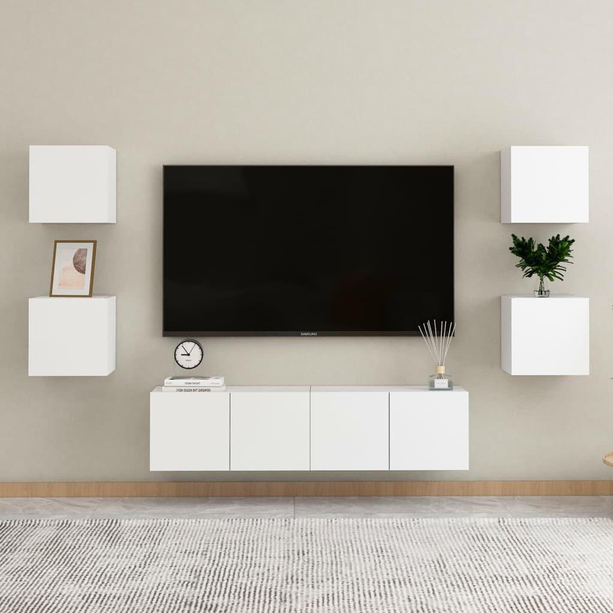 Voir la diapositive 3 : VIDAXL Tables de chevet 2 pcs Blanc 30,5x30x30 cm Bois d'ingenierie