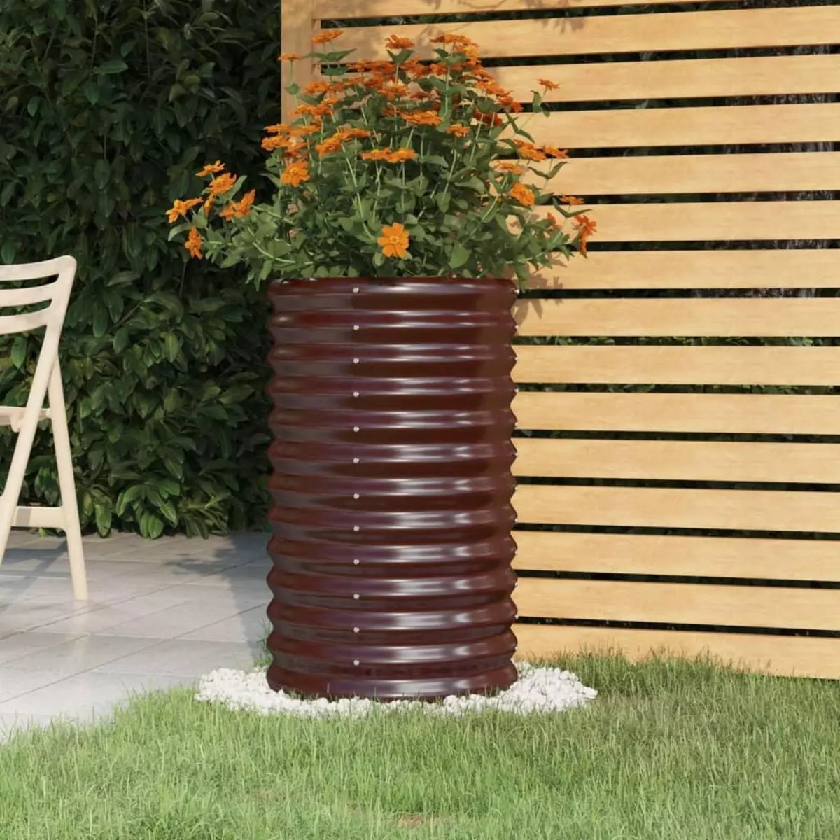 VIDAXL Jardiniere de jardin Acier enduit de poudre 40x40x68 cm Marron