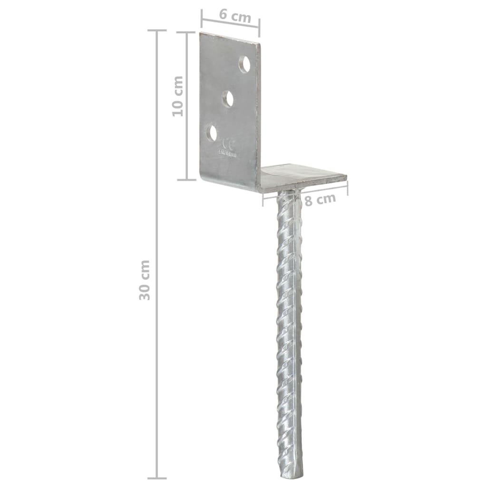 Voir la diapositive 6 : VIDAXL Piquets de cloture 6 pcs Argente 8x6x30 cm Acier galvanise