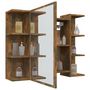 Voir la diapositive 4 : VIDAXL Armoire a miroir de salle de bain Chene fume 80x20,5x64 cm Bois