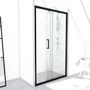 Voir la diapositive 1 : Aurlane Porte de douche coulissante noire 140x200 cm - FACTORY