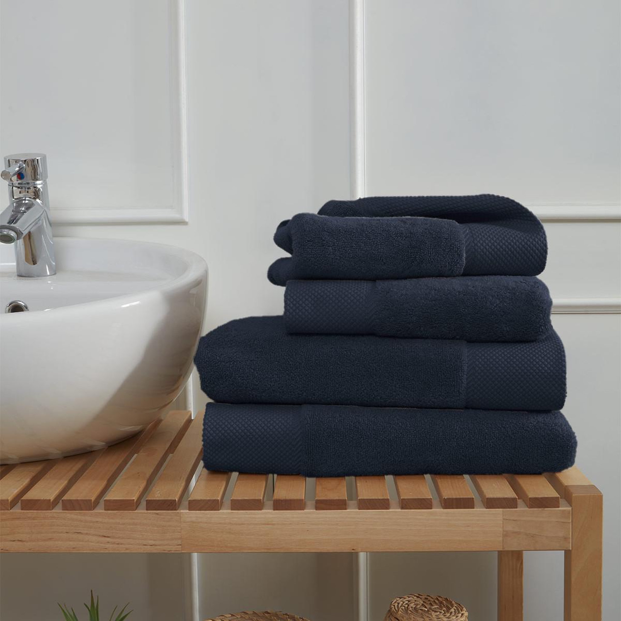 Voir la diapositive 6 : Sensei Maison Ensemble de bain 4 pièces Zéro Twist SENSOFT (2 draps de bain + 2 serviettes)