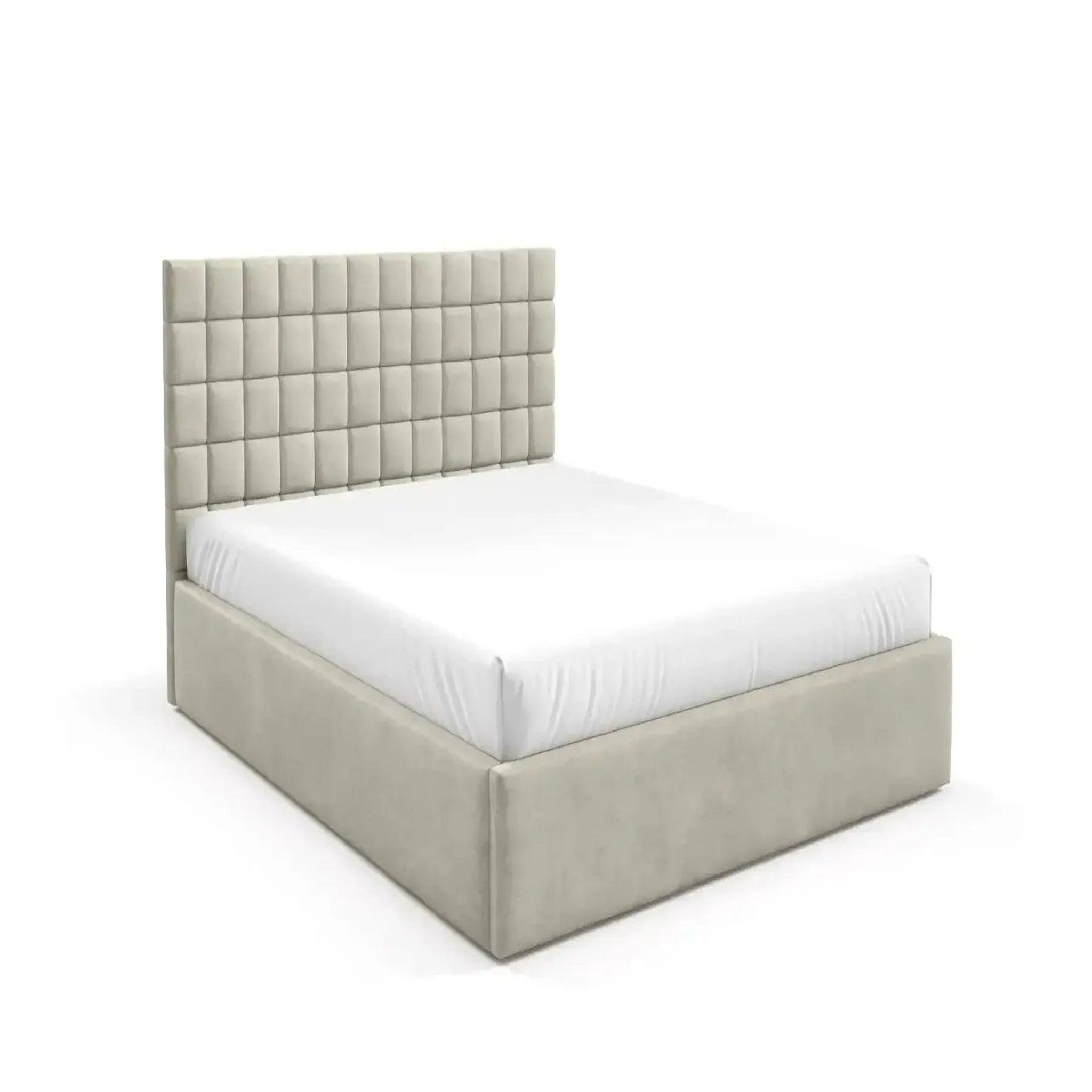 CASANOVA PARIS Thelma - lit coffre tissu velours beige. Coloris disponibles : Beige