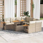 Voir la diapositive 1 : VIDAXL Salon de jardin avec coussins 9 pcs beige resine tressee acacia