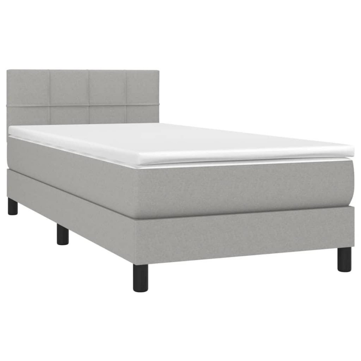 VIDAXL Sommier a lattes de lit avec matelas et LED Gris clair 80x200cm