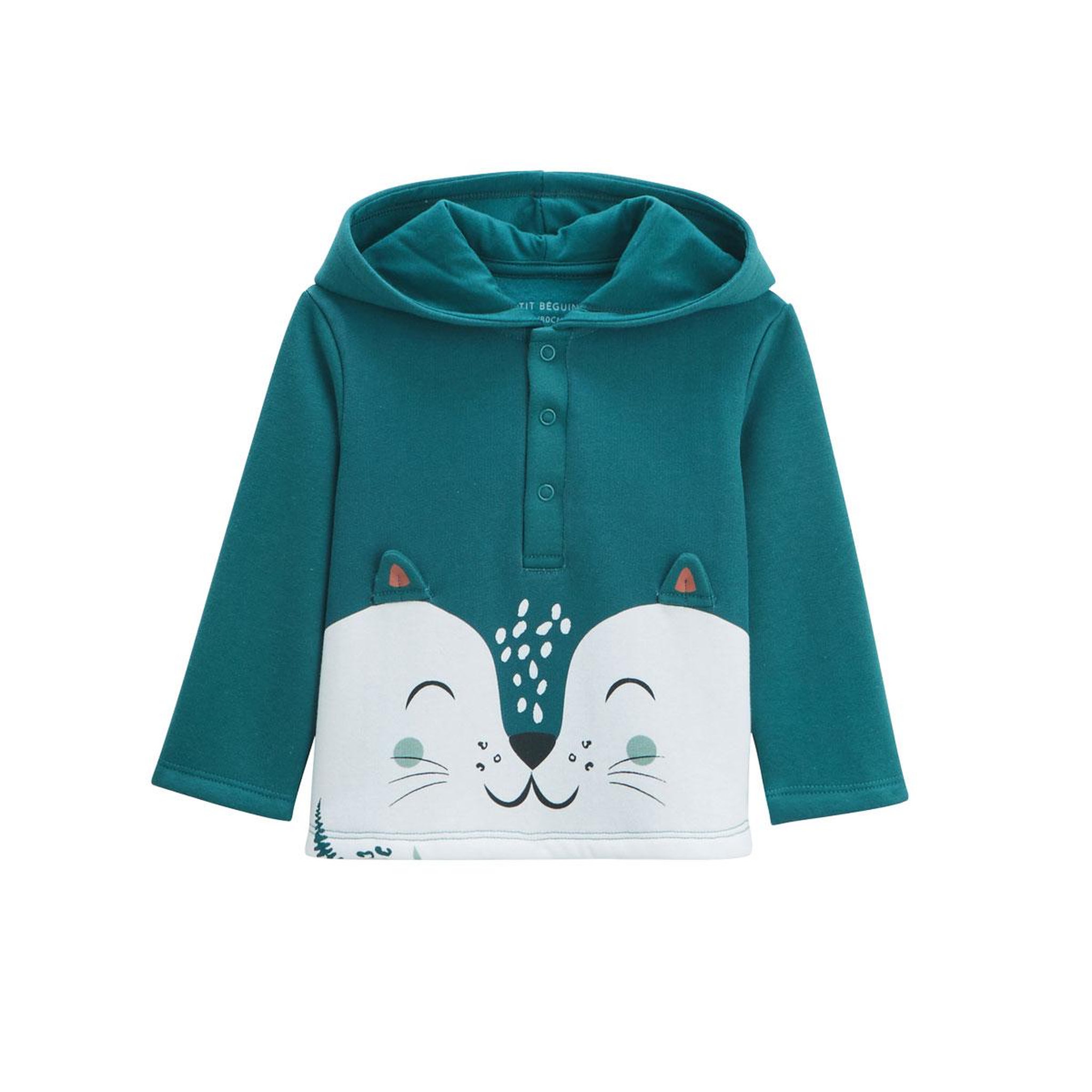 Voir la diapositive 2 : PETIT BEGUIN Ensemble bébé sweat-shirt à capuche et pantalon en molleton roméo