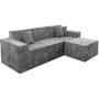 Voir la diapositive 4 : Habitat et Jardin Canapé droit modulable avec ottoman en tissu texturé  Lusso  - 4 places - Gris