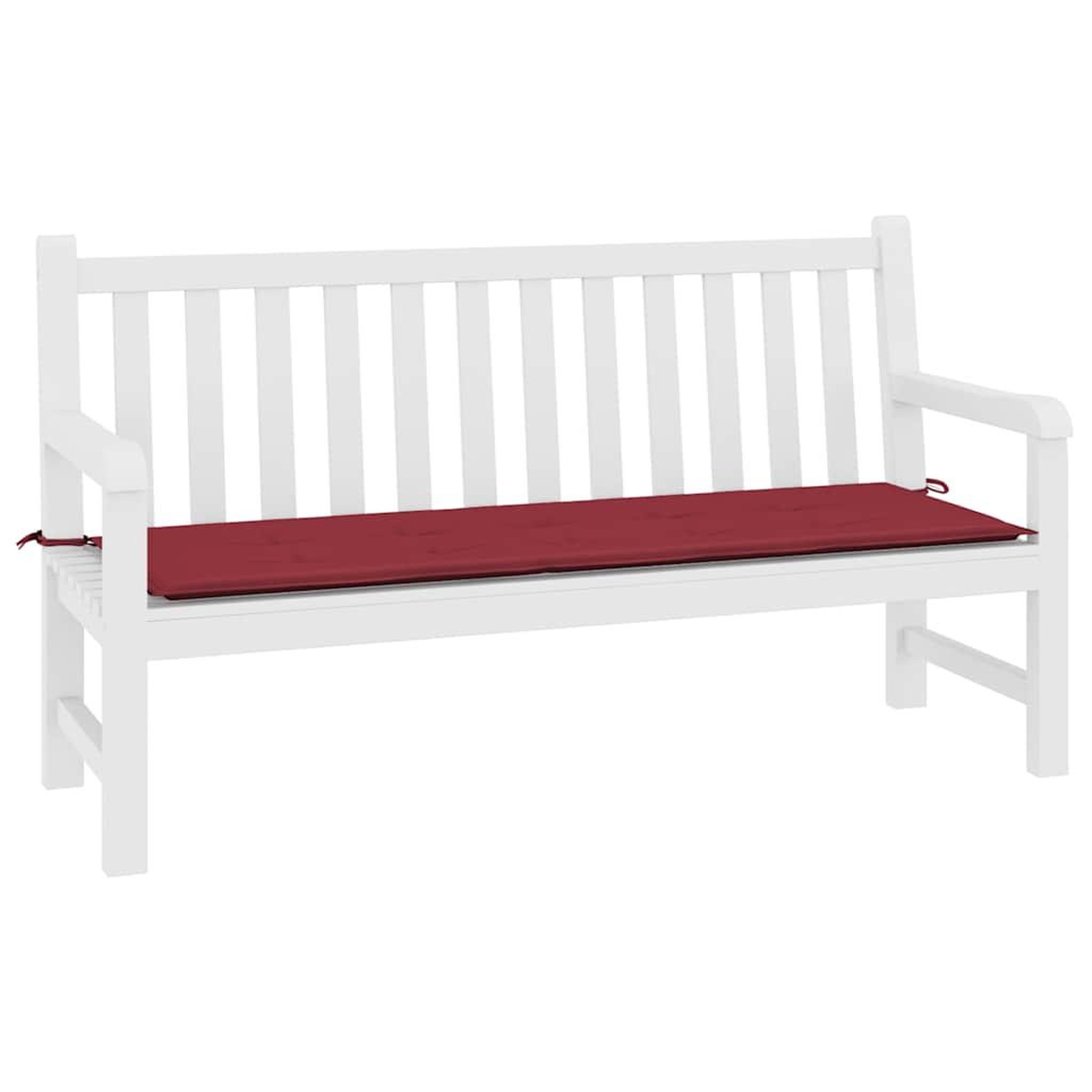 Voir la diapositive 3 : VIDAXL Coussin de banc de jardin rouge bordeaux 200x50x3 cm