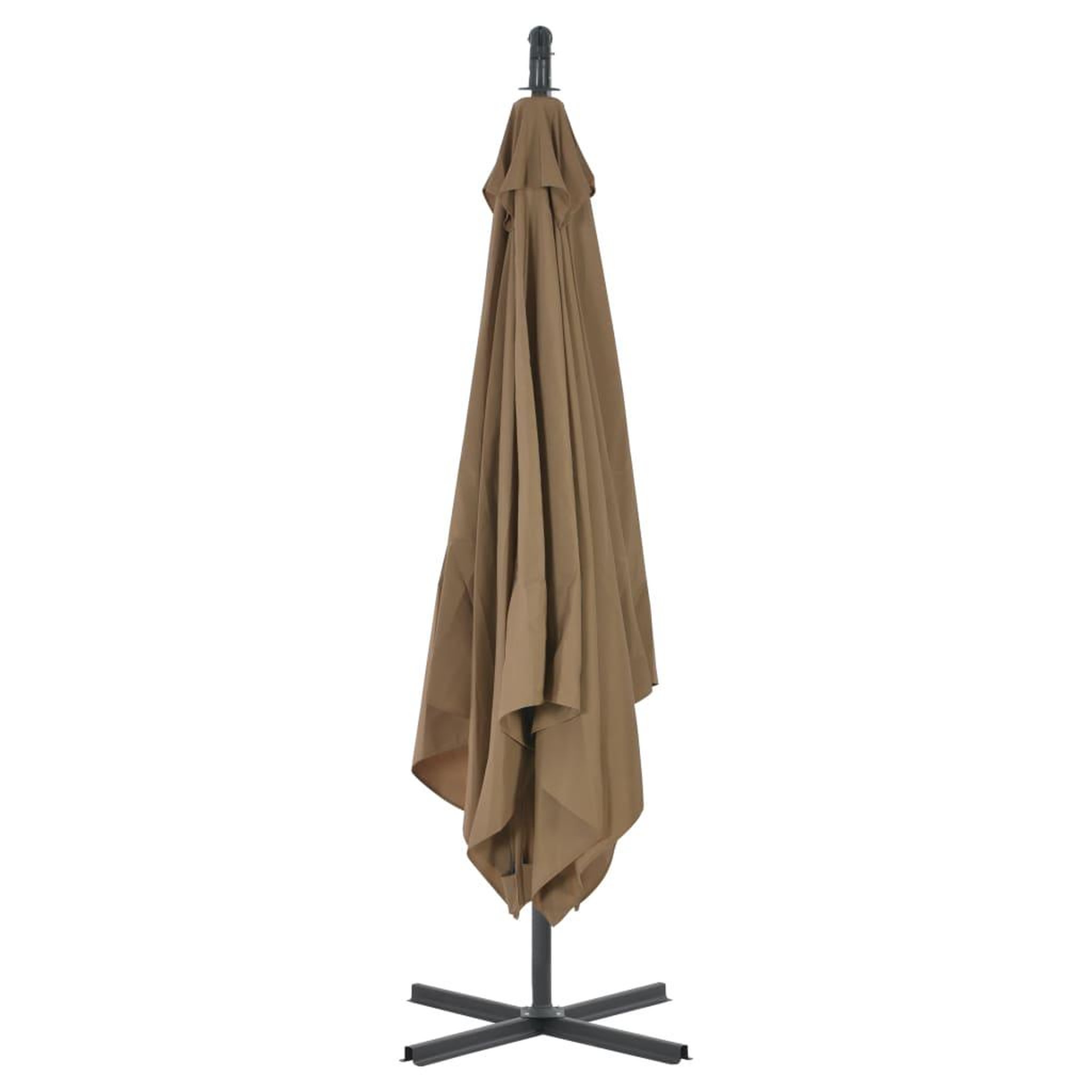 Voir la diapositive 5 : VIDAXL Parasol de jardin en porte-a-faux avec poteau en acier taupe