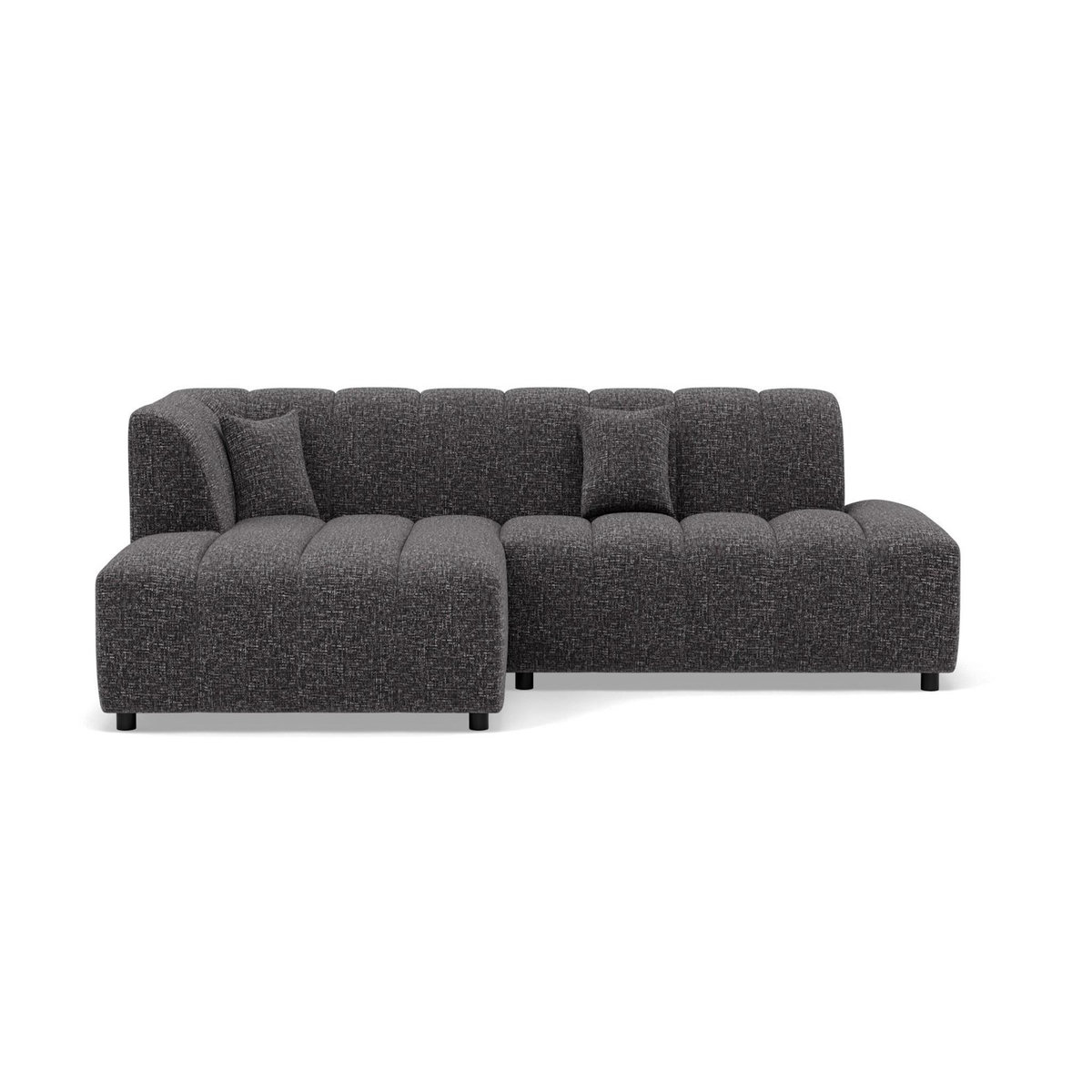 LISA DESIGN Curtis - canapé d'angle gauche 4 places sans accoudoir en tissu texturé