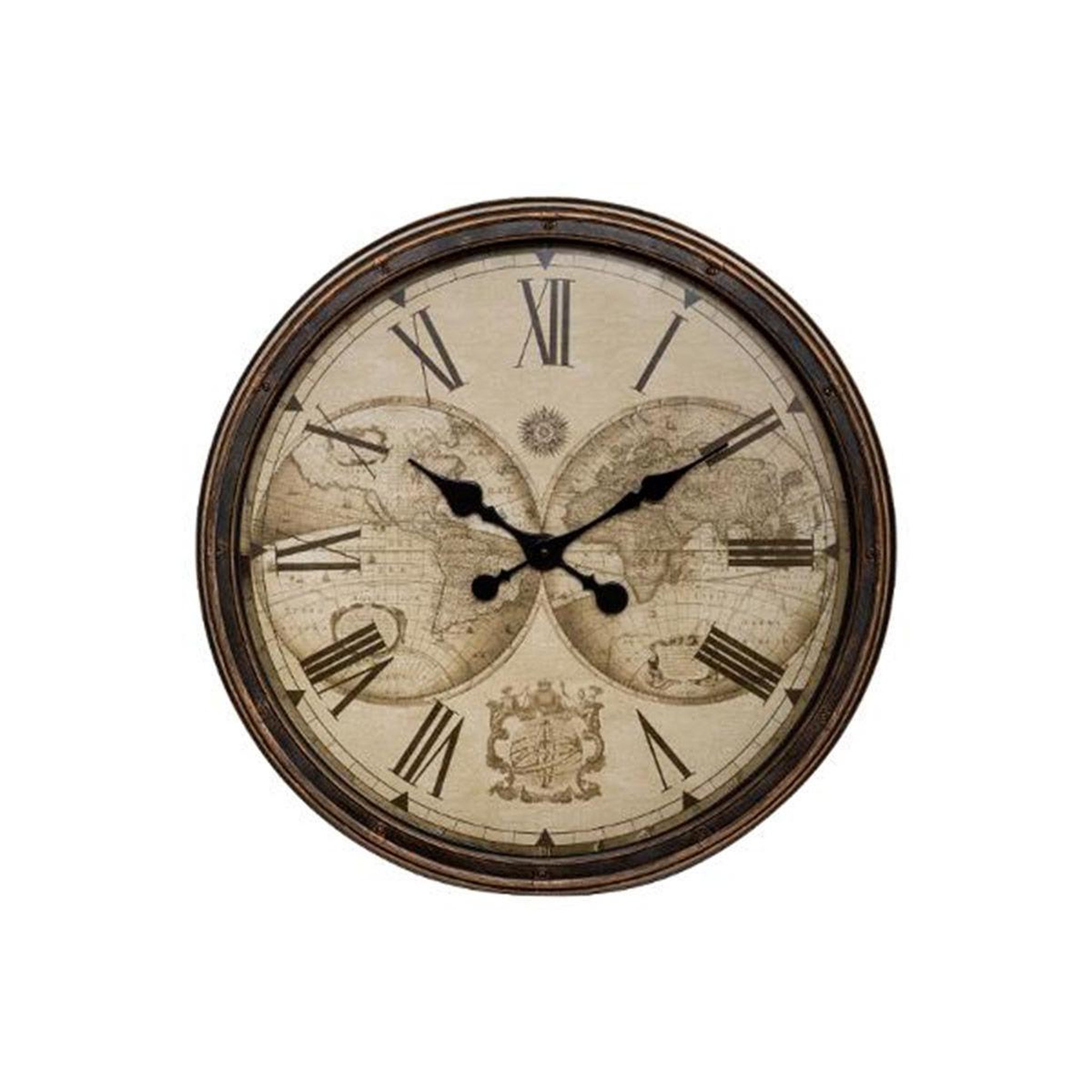 ATMOSPHERA Horloge murale vintage  tomy  51cm noir & naturel
