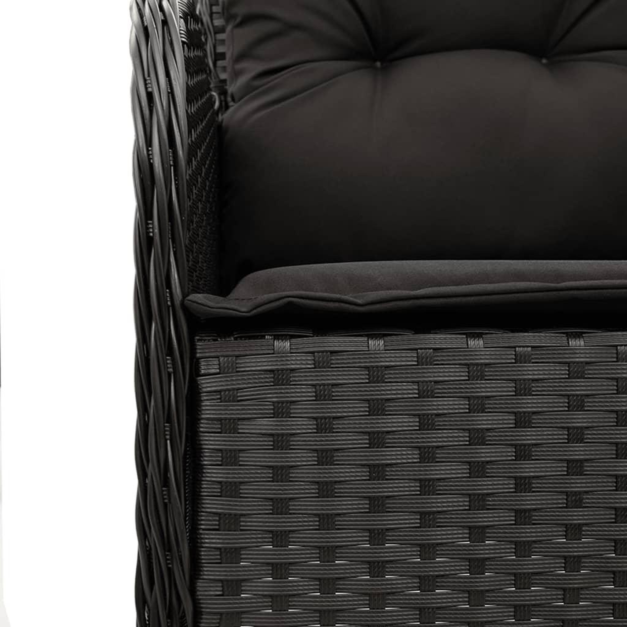 Voir la diapositive 5 : VIDAXL Ensemble a manger de jardin coussins 7pcs Noir Resine tressee