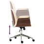 Voir la diapositive 5 : VIDAXL Chaise de bureau Creme Bois courbe et similicuir