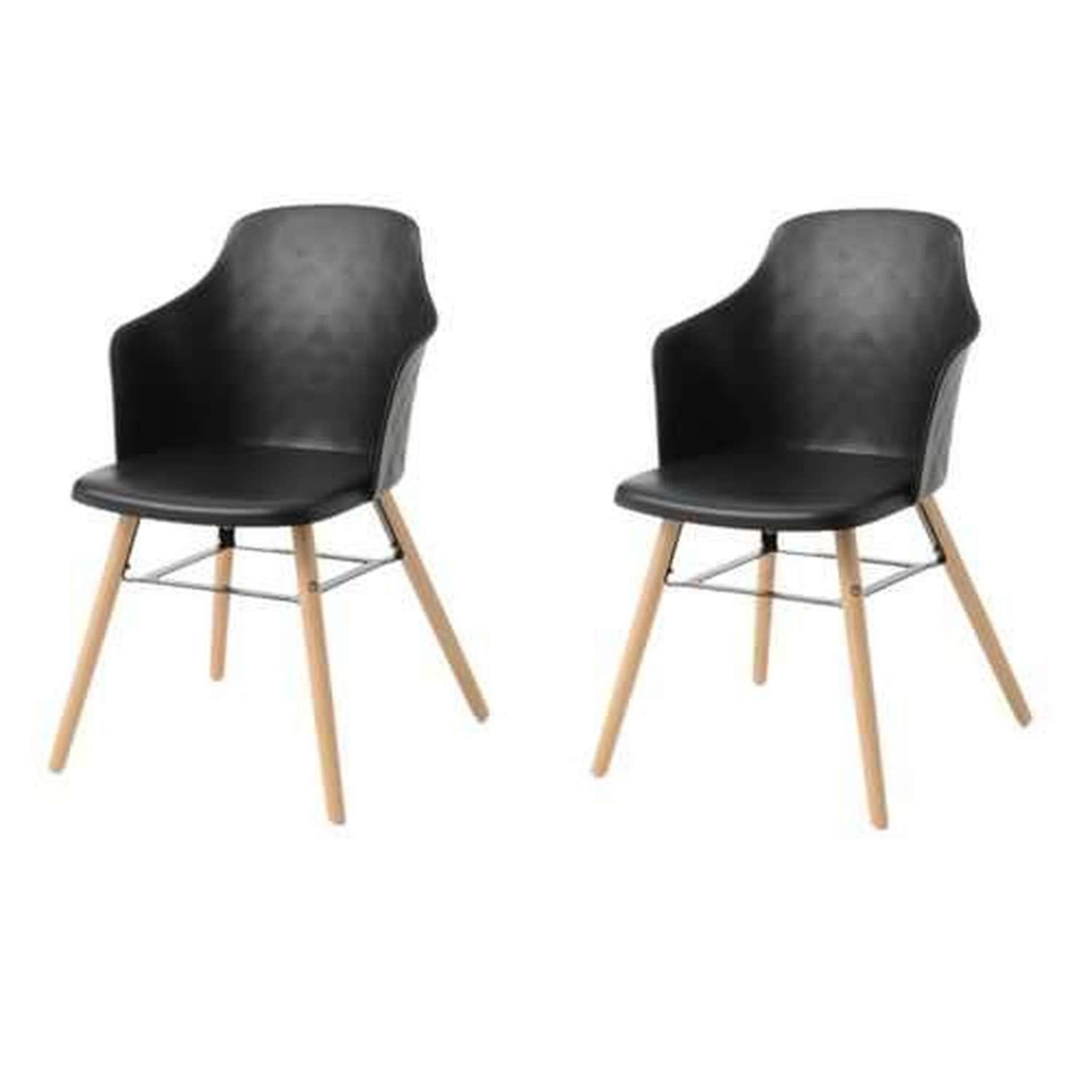 Amadeus Lot de 2 chaises niels - noir