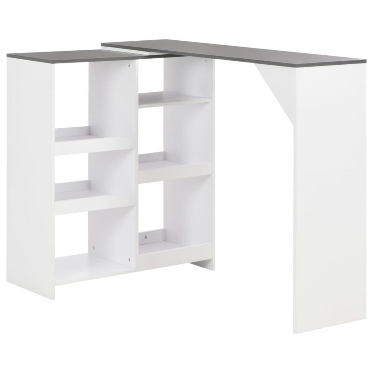 VIDAXL Table de bar avec tablette amovible Blanc 138x39x110 cm