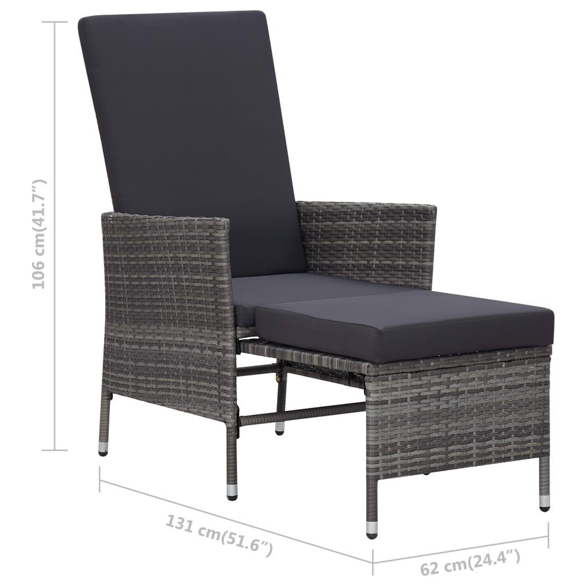 Voir la diapositive 6 : VIDAXL Salon de jardin 2 pcs avec coussins Resine tressee Gris