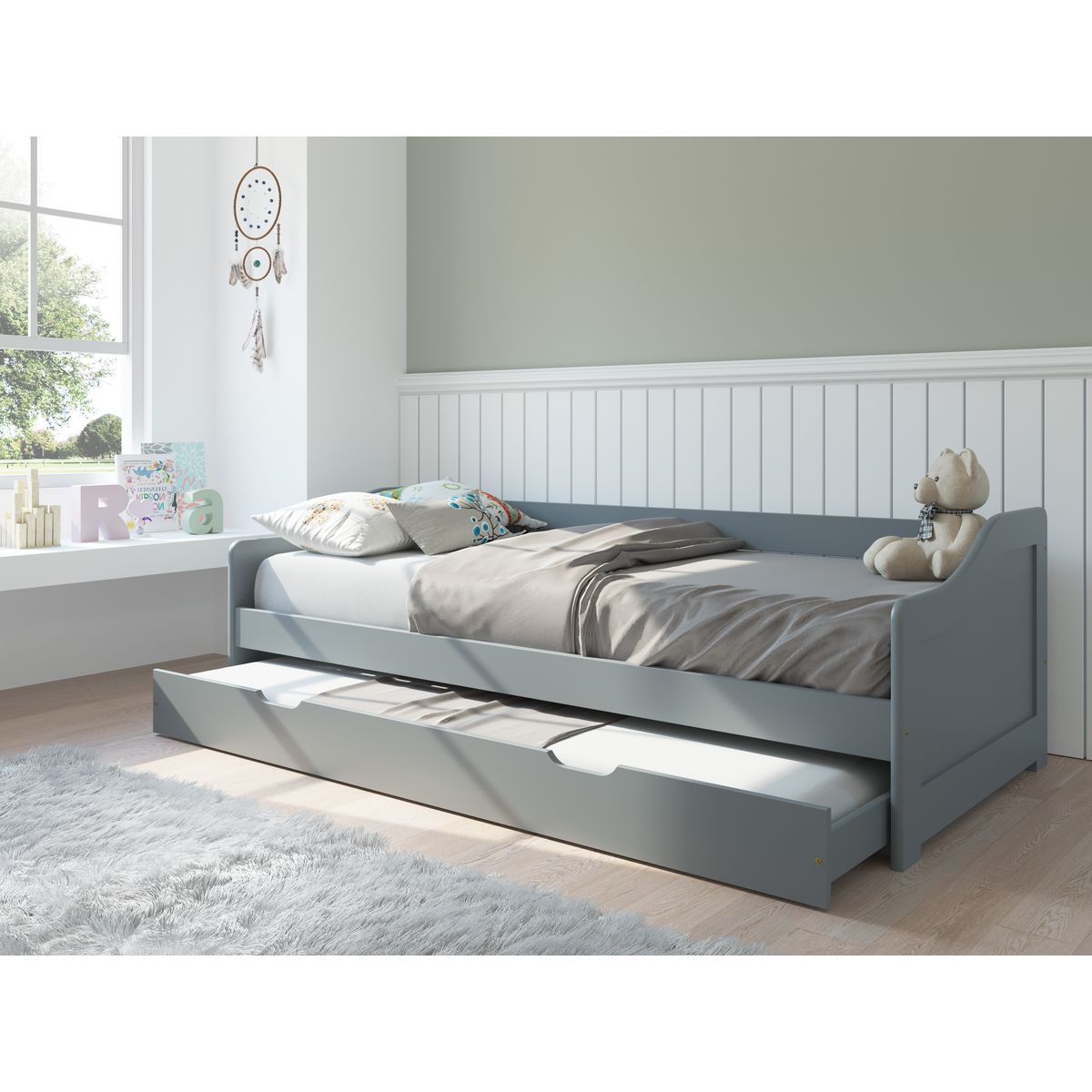 Lit banquette gigogne 2 couchages 90x200cm ANDREA