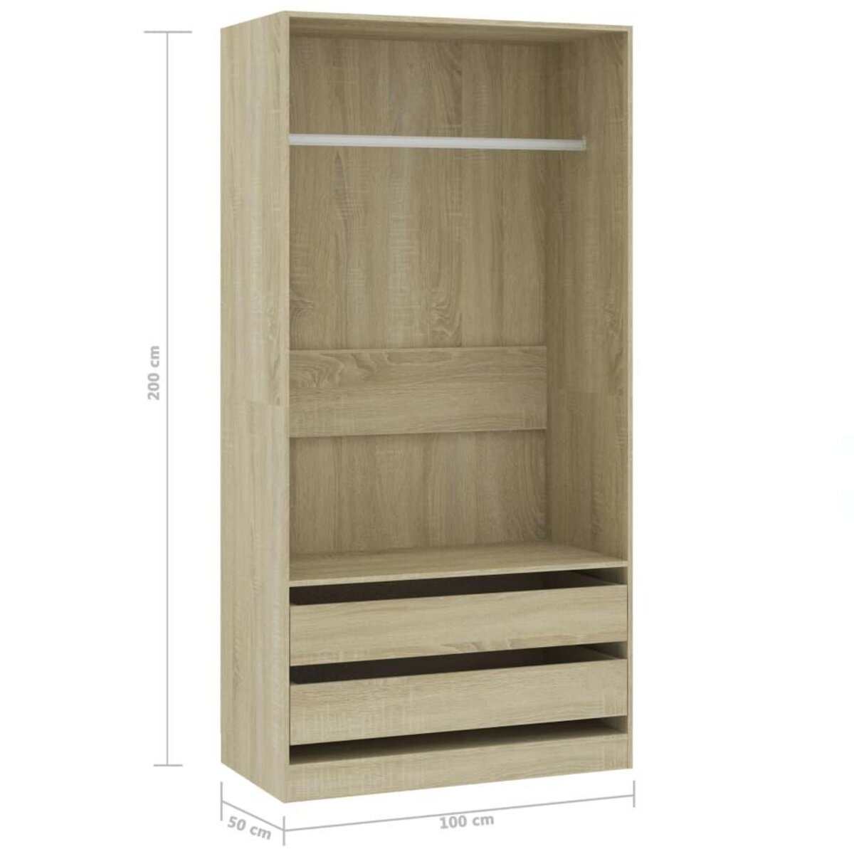VIDAXL Garde-robe Chene sonoma 100x50x200 cm Bois d'ingenierie