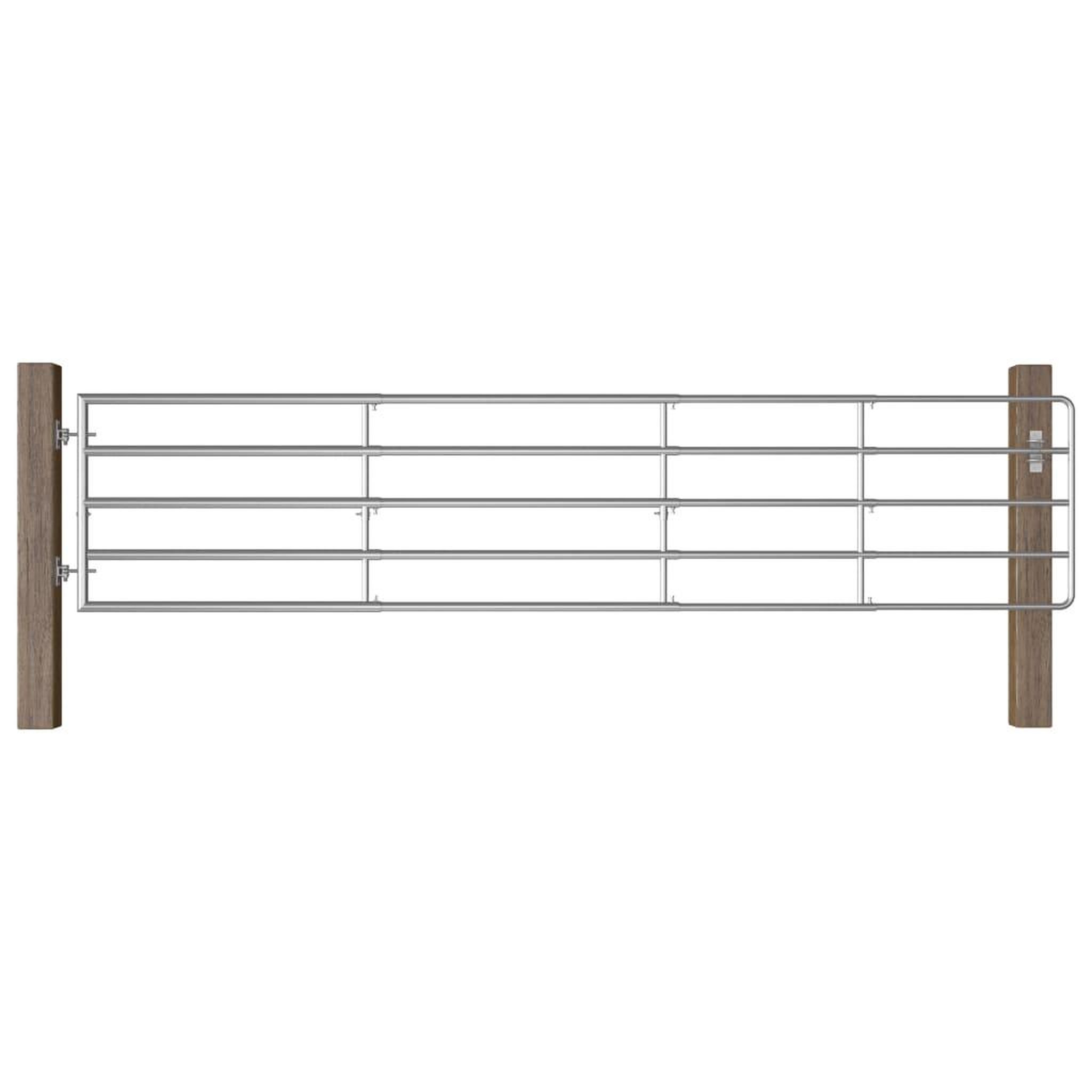 Voir la diapositive 1 : VIDAXL Portillon a 5 barres Acier (150-400)x90 cm Argente