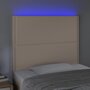 Voir la diapositive 3 : VIDAXL Tete de lit a LED Cappuccino 100x5x118/128 cm Similicuir