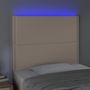 Voir la diapositive 3 : VIDAXL Tete de lit a LED Cappuccino 100x5x118/128 cm Similicuir