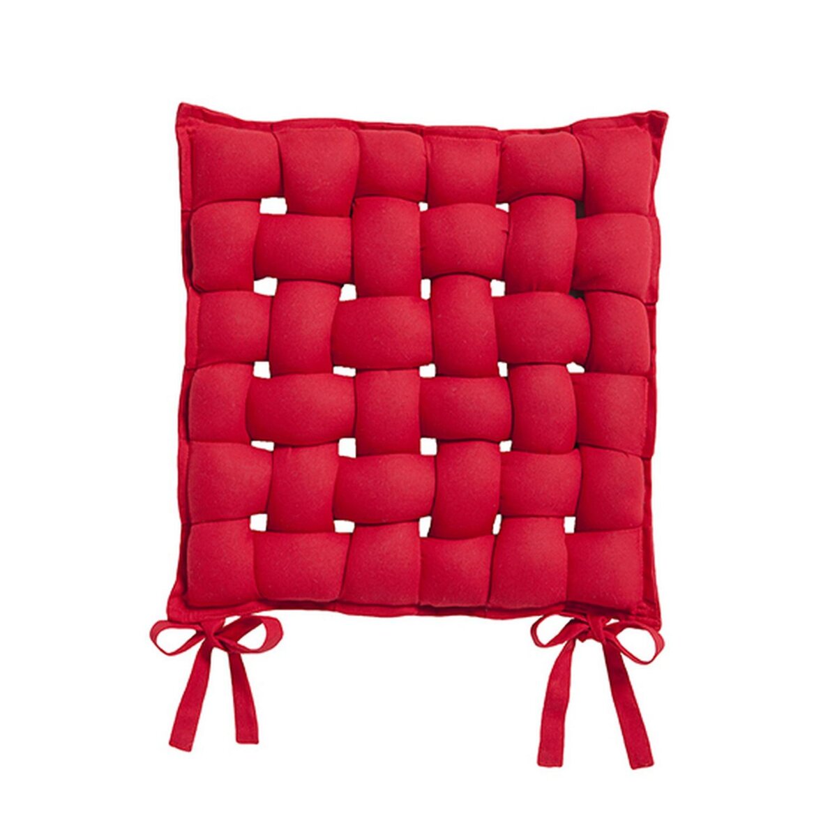 Today Galette de chaise Tressée - 40 x 40 cm - Rouge pomme d'amour