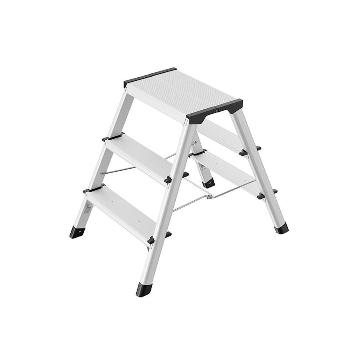 HAILO Marche pied double accès 2x3 marches pliant en aluminium Hailo D60