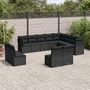 Voir la diapositive 1 : VIDAXL Salon de jardin 12 pcs avec coussins noir resine tressee