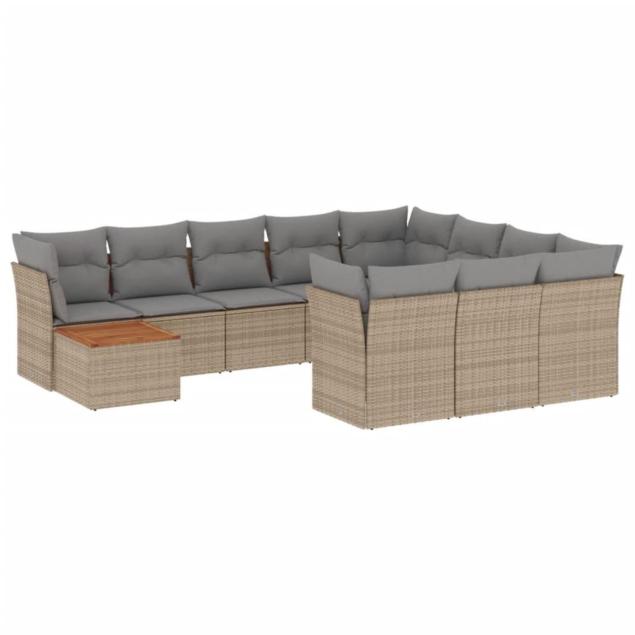 Voir la diapositive 2 : VIDAXL Salon de jardin et coussins 11 pcs melange beige resine tressee