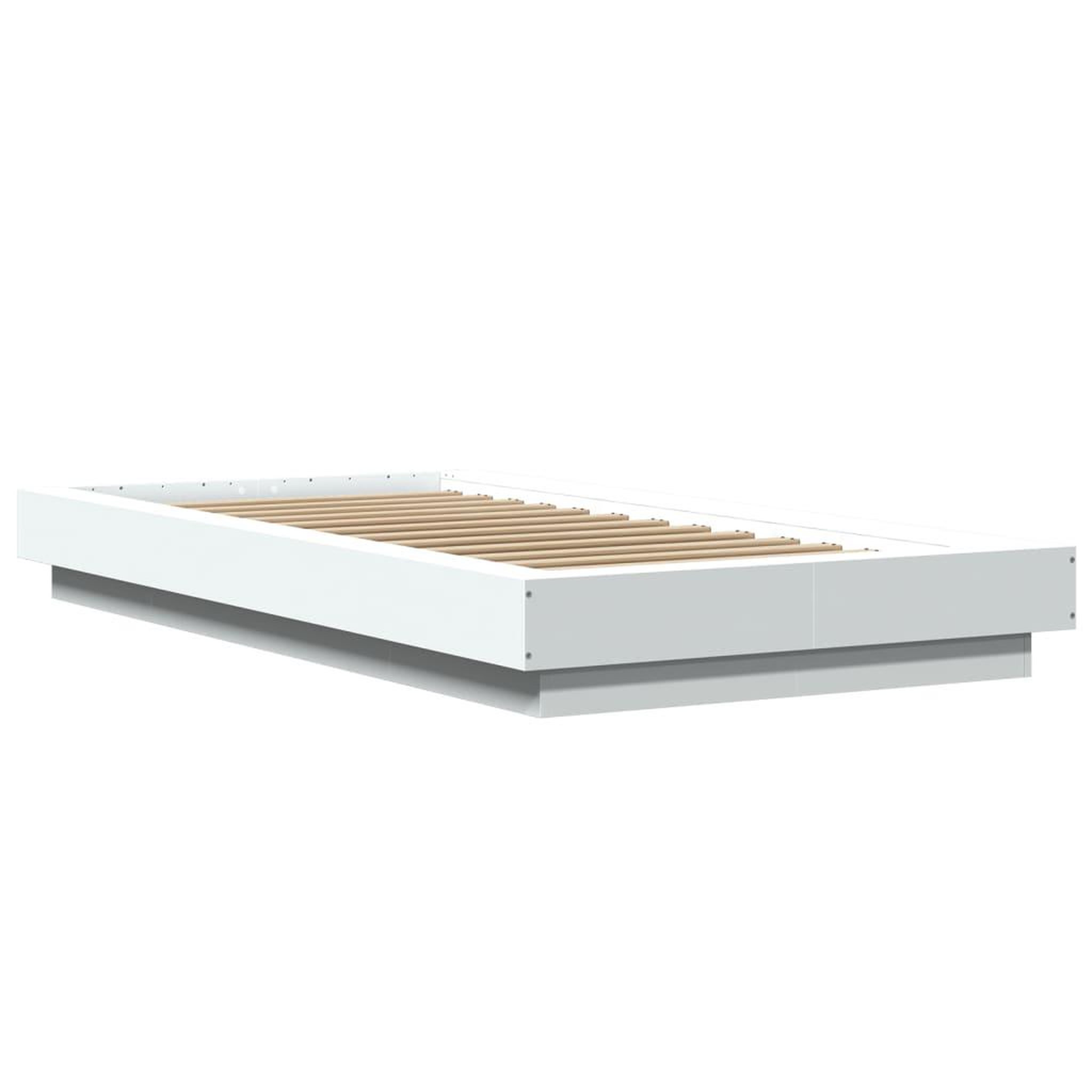 Voir la diapositive 3 : VIDAXL Cadre de lit avec lumieres LED sans matelas blanc 90x190 cm