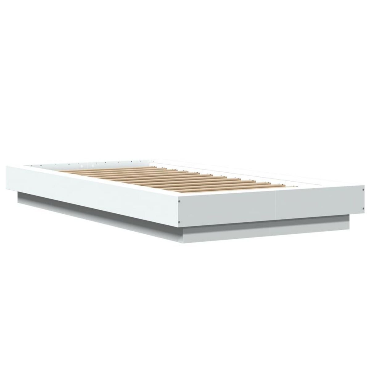 VIDAXL Cadre de lit avec lumieres LED sans matelas blanc 90x190 cm