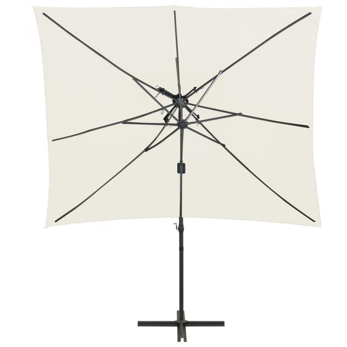 VIDAXL Parasol de jardin en porte-a-faux a double toit Sable 250x250cm