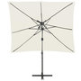 Voir la diapositive 2 : VIDAXL Parasol de jardin en porte-a-faux a double toit Sable 250x250cm