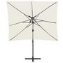 Voir la diapositive 2 : VIDAXL Parasol de jardin en porte-a-faux a double toit Sable 250x250cm