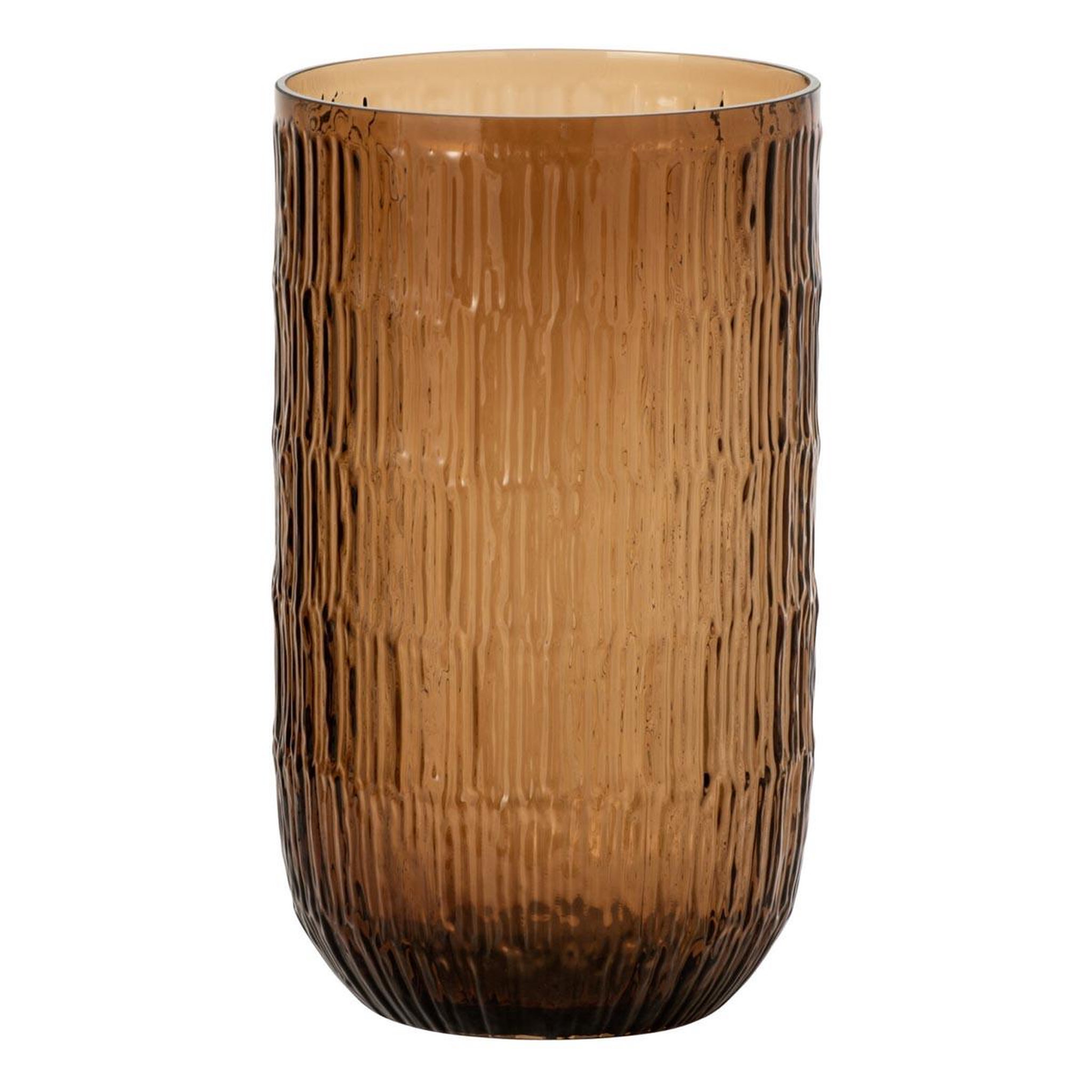 J-LINE Vase strié en verre  kyoto  31cm marron